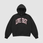 Live Fast College Hooded Black