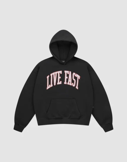 Live Fast College Hooded Black
