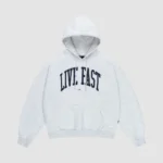 Live Fast College Hooded White