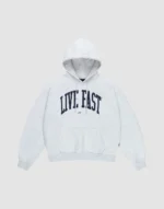 Live Fast College Hooded White