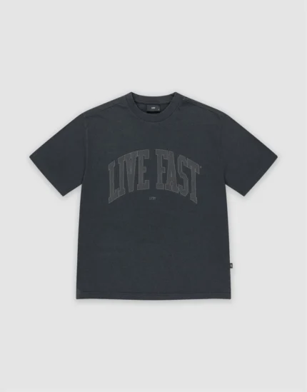 Live Fast College Tee Black